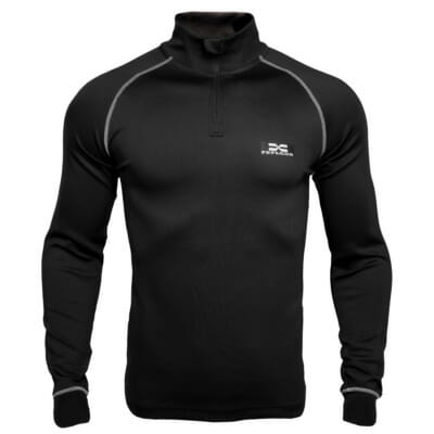 FEFLOGX Sportswear Longsleeve Pure, schwarz. Sport-Sweater, Sport Pullover für Fitness, Joggen, Kampfsport und mehr, vordere Ansicht.