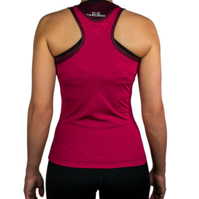 FEFLOGX High-Grade Sportswear Damen Sport Top Motion, Sport-Shirt Frauen, Damen Sportbekleidung, Kampfsport, MMA & Fitness, Mesh-Einsatz am Rücken für optimale Durchlüftung & Atmungsaktivität, hintere Rücken-Ansicht.