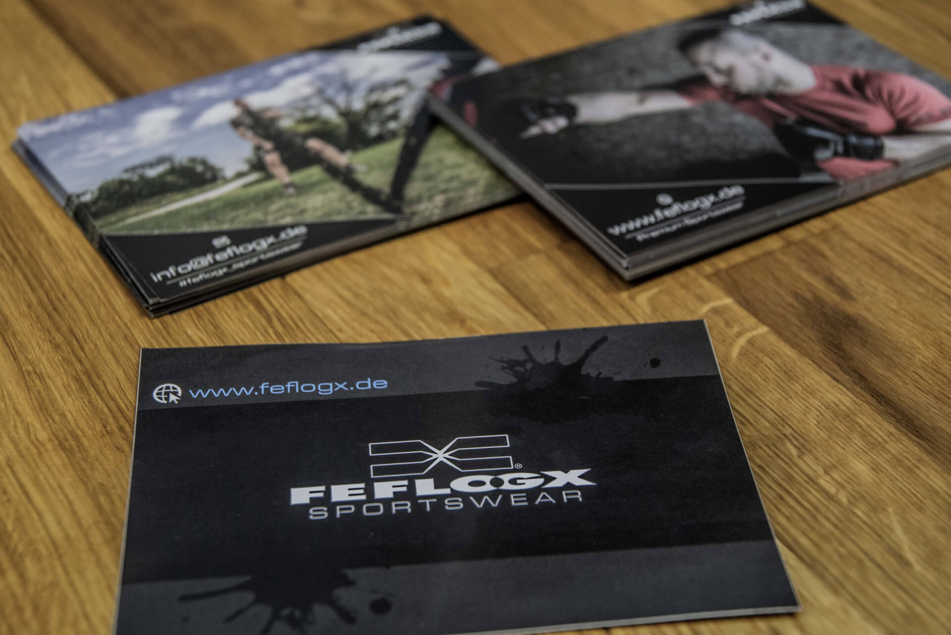 FEFLOGX Sportswear Flyer und Sticker Wahnsinn, Marketing.