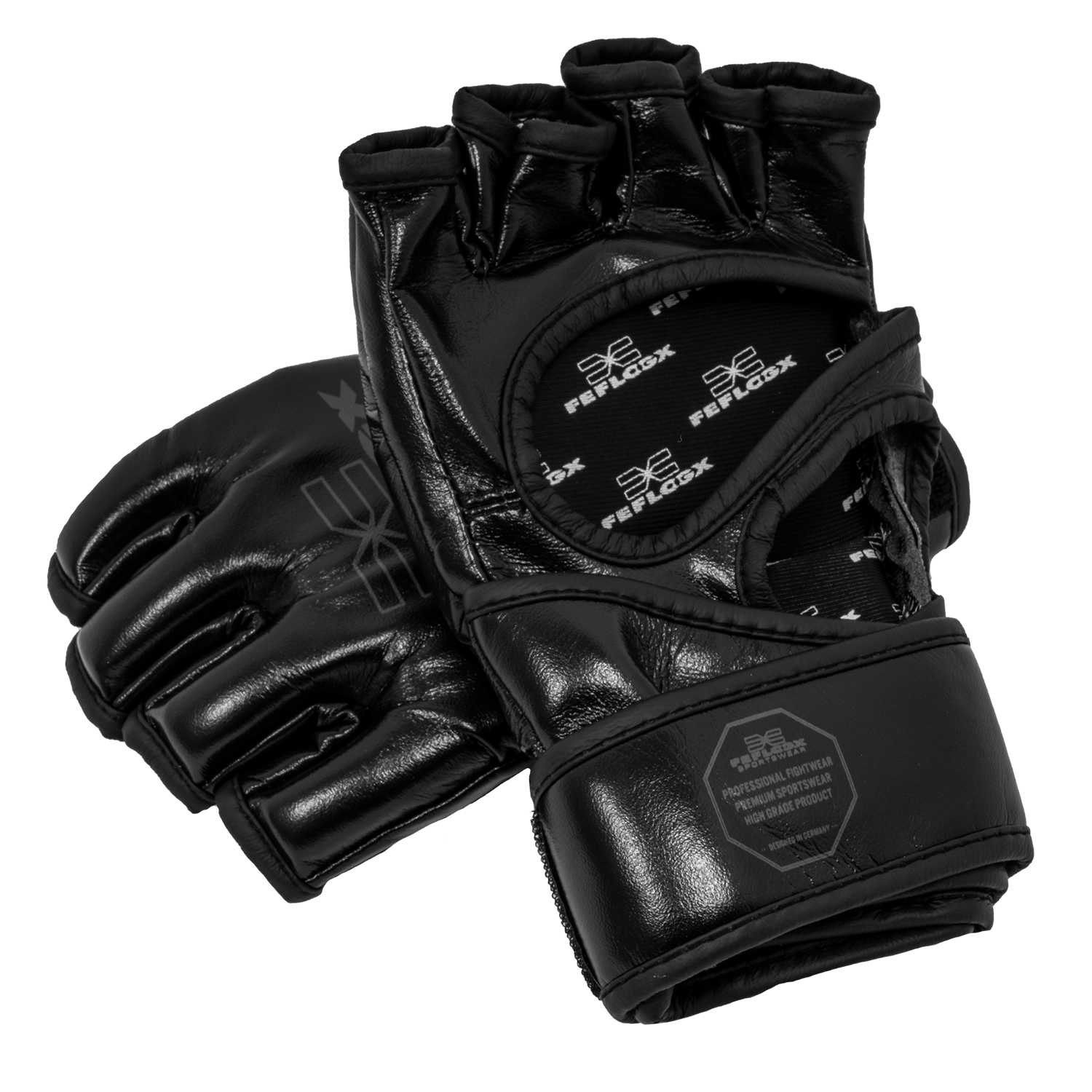 Profi MMA Fight Handschuhe EXC Move von FEFLOGX Sportswear, ohne Daumenschutz, Grappling, unten.