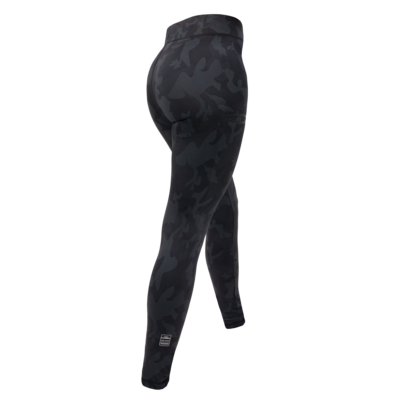 Damen Leggings Camouflage EXC Move Sport, schwarz, FEFLOGX Sportswear, hinten Ansicht.