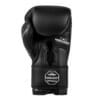 FFX Pro Boxhandschuhe Performance Striker von FEFLOGX Sportswear. Professionelle Kick Box Handschuhe, ultra hochwertig, Boxing-Gloves für max. Power, Kickbox Handschuhe, Muay Thai Handschuhe, Boxen Handschuhe Sparring, Boxsack-Handschuhe. Größen: 8oz, 10 oz, 12 oz, 14 oz, 16 oz. Farben: schwarz, rosa, olivgrün & weiß. Foto der Handfläche eines schwarzen Boxhandschuhs (6).