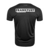 FEFLOGX Sportswear: FFX Frankfurt Stadtwappen Shirt Exclusive "Blood Edition", Frankfurt am Main Shirt FFM, Frankfurt T-Shirt, Eintracht Frankfurt Shirt, 069 Shirt, SGE Shirts, Fanshirt, Frankfurt Shirt, Frankfurt Fan Shirt, Stadt Frankfurt am Main Oberteil, Herren, Damen, Unisex, in schwarz & weiß, Übersichtsbild, schwarzes Shirt Rückseite.