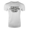 FFX Mixed Martial Arts MMA T-Shirt Fight Striker by FEFLOGX Sportswear, Sportshirt super bequem, hoch komfortables Basic Lifestyle T Shirt, High Performance Sportshirt, UFC MMA Shirt, UFC, MMA T Shirt, Herren Shirt, Damen Shirt, Mixed Martial Arts Shirt (MMA), großer Schriftzug untereinander, für Herren, Damen, Unisex, in weiß & schwarz, Vorderseite weißes Shirt.