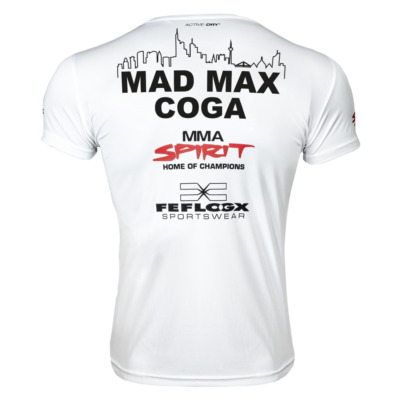 Mad Max Coga Fanshirt Rückansicht, GMC MMA, PFL MMA, MMA Spirit X FEFLOGX Sportswear, Frankfurt am Main.