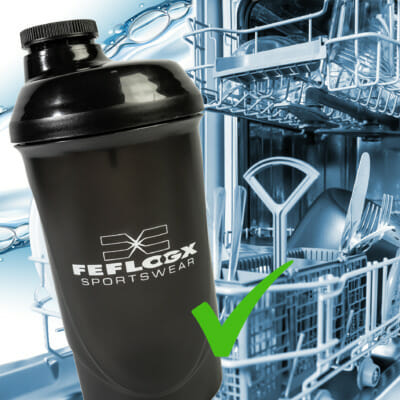 FEFLOGX Sportswear Protein Shaker Move, Drehverschluss, mit herausnehmbaren Sieb, 600ml / 20oz, frei von BPA & DEHP, Mixer, auslaufsicher, spülmaschinenfest, hitze- & gefrierbeständig.