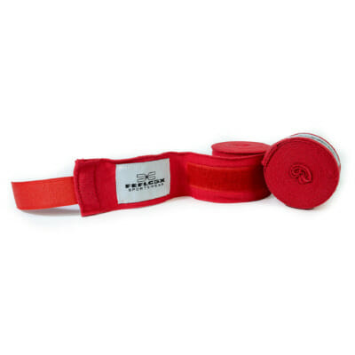 FEFLOGX Sportswear, Box-Bandagen, unelastisch, 4,5m, beide Seiten, vordere obere Ansicht ausgerollt.