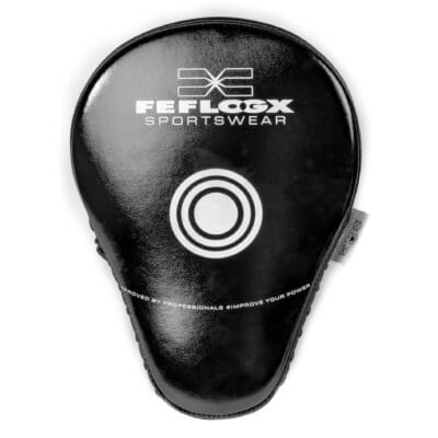 Boxpratzen von FEFLOGX Sportswear, Schlagfläche, Trefferfläche der Pratzen für Boxen, MMA, Kampfsport etc., Leder Schlagpolster (1).