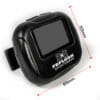 Intervall Timer von FEFLOGX Sportswear, mit Anleitung, Multi-Sport, Stoppuhr, Sport-Uhr, FEFLOGX Sportswear, mit Clipper, Interval-Timer, Bild mit Erklärung, hinten Ansicht, AAA-Batterie wird benötigt, Maße.