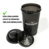 FEFLOGX Sportswear Protein Shaker Move, Drehverschluss, mit herausnehmbaren Sieb, 600ml / 20oz, frei von BPA & DEHP, Mixer, auslaufsicher, kein Verklumpen, leicht zu reinigen.