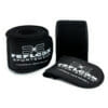 Box-Bandagen Excellence Strike, FEFLOGX Sportswear, Details, schwarz, 4,5m, Bild von dem Patch mit Hot-Print, ohne Tasche/Beutel (2). Handbandagen. Max. Halt, hoch-komfortabel.