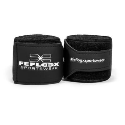 Box-Bandagen Performance Strike von FEFLOGX Sportswear, Boxbandagen, Handbandagen, Bandagen, MMA Bandagen Kampfsport, schwarz - weiß - rot - blau, 4,5m & 3m, mit Tasche/Beutel zum Waschen & Aufbewahren. Max. Power, extremer Halt & hoch-komfortabel, schwarze Übersichts-Bild (1).