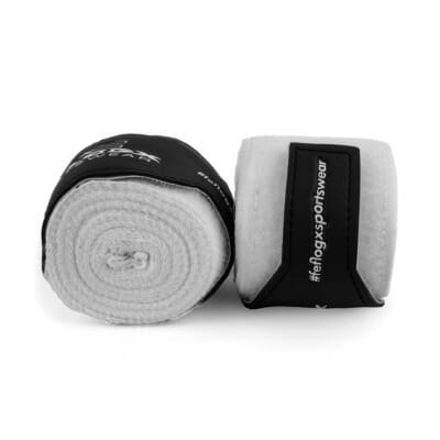 Box-Bandagen Performance Strike von FEFLOGX Sportswear, Boxbandagen, Handbandagen, Bandagen, MMA Bandagen Kampfsport, schwarz - weiß - rot - blau, 4,5m & 3m, mit Tasche/Beutel zum Waschen & Aufbewahren. Max. Power, extremer Halt & hoch-komfortabel, weiße Bandagen Übersichts-Bild (2).