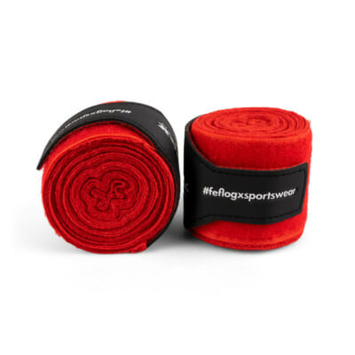 Box-Bandagen Performance Strike von FEFLOGX Sportswear, Boxbandagen, Handbandagen, Bandagen, MMA Bandagen Kampfsport, schwarz - weiß - rot - blau, 4,5m & 3m, mit Tasche/Beutel zum Waschen & Aufbewahren. Max. Power, extremer Halt & hoch-komfortabel, rote Bandagen Übersichts-Bild (1).