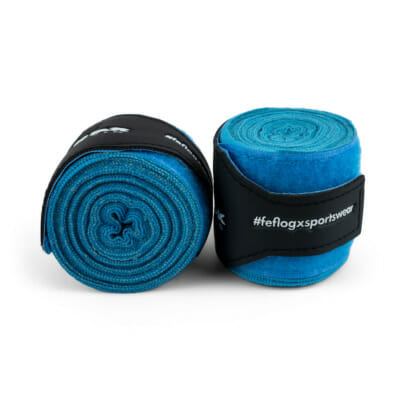 Box-Bandagen Performance Strike von FEFLOGX Sportswear, Boxbandagen, Handbandagen, Bandagen, MMA Bandagen Kampfsport, schwarz - weiß - rot - blau, 4,5m & 3m, mit Tasche/Beutel zum Waschen & Aufbewahren. Max. Power, extremer Halt & hoch-komfortabel, blaue Bandagen Übersichts-Bild (1).