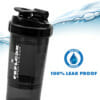 FEFLOGX Sportswear FFX Eiweiß Shaker Multi Boost High Performance, mit 2 Fächern für Pulver & Tabletten / Supplements etc., höchste Qualität mit hochwertigem Drehverschluss & herausnehmbarem, erstklassigem Edelstahl-Feder-Sieb für supercremige Shakes, 750ml / 20oz, frei von BPA & DEHP, Mixer, enorm langlebig & verlässlich auslaufsicher, vordere, Shakemixer, Eiweiß Shaker, Protein Shaker mit Pulverfach, Eiweißshaker, Shake Mixer, recycelbar, Vorderansicht, Skala 500ml Foto_10, Spülmaschinen geeignet.