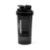 FEFLOGX Sportswear FFX Eiweiß Shaker Multi Boost High Performance, mit 2 Fächern für Pulver & Tabletten / Supplements etc., höchste Qualität mit hochwertigem Drehverschluss & herausnehmbarem, erstklassigem Edelstahl-Feder-Sieb für supercremige Shakes, 750ml / 20oz, frei von BPA & DEHP, Mixer, enorm langlebig & verlässlich auslaufsicher, vordere, Shakemixer, Eiweiß Shaker, Protein Shaker mit Pulverfach, Eiweißshaker, Shake Mixer, recycelbar, Vorderansicht, Skala 500ml Foto_4.
