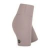 FFX Kurze Damen Tight Shorts Classy Shape by FEFLOGX Sportswear, super stylische kurze Leggings Damen, se*y Tights, Damen Sportshorts, pastell-rosa, schwarz & hell-grün, Damen Sport Shorts, seitliche Ansicht der pastell rosanen kurze Sporthose Damen.