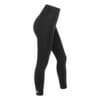 FFX Seamless Damen Leggings Brilliant Fitness by FEFLOGX Sportswear, super stylische Damen Sport Tights, se*y Lauftights Damen, Sportleggings Damen, Damen Sport Leggings seamless, super bequem, komplett blickdichte Leggings, Fitness Leggings Damen, Gym Leggings Damen, Farben: schwarz, helles Blau-Grün, pastell lila-violett, seitliche Ansicht der schwarzen Damen Sporthose.