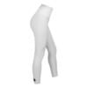 FFX Sporty Damen Leggings Exclusive by FEFLOGX Sportswear, super stylische Damen Tights, se*y Tights, Sportleggings Damen, Damen Sport Leggings super bequem, komplett blickdichte Leggings, Fitness Leggings Damen, Gym Leggings Damen, Farben: schwarz, weiß, blasses blau-grün, seitliche Ansicht der weißen Damen Sporthose.