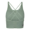FFX stylisches Crop Top Sport-BH Classy Fit, sexy Crop Top, super bequemes bauchfreies Top, Crop Top elegant, Crop Top weiß, FEFLOGX Sportswear Sport BH mit herausnehmbaren Pads, grün, Rückseite.