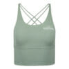 FFX stylisches Crop Top Sport-BH Classy Fit, sexy Crop Top, super bequemes bauchfreies Top, Crop Top elegant, Crop Top weiß, FEFLOGX Sportswear Sport BH mit herausnehmbaren Pads, grün, Vorderseite.