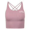 FFX stylisches Crop Top Sport-BH Classy Fit, sexy Crop Top, super bequemes bauchfreies Top, Crop Top elegant, Crop Top weiß, FEFLOGX Sportswear Sport BH mit herausnehmbaren Pads, rosa, Vorderseite.