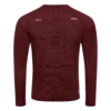 FFX Langarm Funktions Sportshirt Precise Fit von FEFLOGX Sportswear in rot, schwarz & dunkelgrau, langarm Sportshirt, langärmliges Rashguard, Sport Oberteil langarm, Sportshirt, Sport Oberteil, Funktionsshirt langarm, Kompressionsshirt langarm, hintere Ansicht des roten langarm Rashguards.