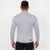 FFX High Performance Sport Sweatshirt mit Reißverschluss by FEFLOGX Sportswear, super komfortabel & mega Top stylisches Design, Sweater, Sport Sweatshirt, Longsleeve Shirt, Zip Pullover, Sport Oberteil, Sweatshirt, Mesh Look Farben: schwarz, grau-weiß, hellblau, hintere Ansicht des grau-weißen Sport Sweatshirt mit 1/4 Reißverschluss.