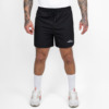 FFX Kurze Jogginghose Shorts Endurance Force von FEFLOGX Sportswear, mit Reißverschlusstaschen & Handtuch halter, Kurze Jogginghose in schwarz, beige/sandfarben & schwarz-grau-blau Camouflage, Kurze Sporthose Herren, Laufshorts Herren, Sporthose kurz, Laufhose, kurze Trainingshose, vordere Ansicht der schwarzen Sportshorts.
