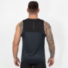 FFX Sport Tank Top Full Body Force by FEFLOGX Sportswear, super komfortabel & mega Top stylisches Design, Tank Top Herren, Herren Tanktop, Tanktop, ärmelloses Shirt, Tank Top Herren Sport, Gym Tank Top, Farben: schwarz, blau, hintere Ansicht des schwarzen ärmellosen Sportshirts.