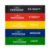 FFX kleine Profi Widerstands Trainingsbänder High Performance by FEFLOGX Sportswear. Therabänder entweder einzeln oder in 4er- & 5er-Sets, Widerstandsbänder Set in 4 verschiedenen Stärken und Farben. Resistance-Bands, Gymnastikband, Fitnessband, Fitnessbänder Set für Training, auch perfekt für Physiotherapie, alle 5 Stufen, mit extrem hochwertigem Netzbeutel (1).