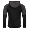 FFX High Performance Zip Hoodie Fighting Fitness von dem FFX High-Performance Sportanzugs Fighting Fitness von FEFLOGX, Zip Hoodie Herren & Damen, Trainingsjacke, Hoodie mit Reißverschluss, Trainings-Jacke, Oberteil vom Trainingsanzug Herren, Jogginganzug Herren, Track Suit, Sportanzug, in den Farben schwarz-grau& grau-schwarz, Hinteransicht schwarz-grau.