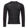 FFX Langarm Funktions Sportshirt Precise Fit von FEFLOGX Sportswear in rot, schwarz & dunkelgrau, langarm Sportshirt, langärmliges Rashguard, Sport Oberteil langarm, Sportshirt, Sport Oberteil, Funktionsshirt langarm, Kompressionsshirt langarm, hintere Ansicht des schwarzen langarm Rashguards.