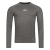 FFX Körperbetontes Sport Sweatshirt Performance Comfort von FEFLOGX Sportswear. Extrem hochwertig, super bequem, unglaublich gemütlicher Stoff & erstklassige Passform. Sport Oberteil, Longsleeve Shirt, langes Sportshirt, Sport Pullover, grau, schwarz & blaugrün. Front-Ansicht der grauen Farbe (1).