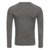 FFX Körperbetontes Sport Sweatshirt Performance Comfort von FEFLOGX Sportswear. Extrem hochwertig, super bequem, unglaublich gemütlicher Stoff & erstklassige Passform. Sport Oberteil, Longsleeve Shirt, langes Sportshirt, Sport Pullover, grau, schwarz & blaugrün. hintere Ansicht der grauen Farbe (1).