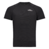FFX Stretch Sportshirt Fighting Force by FEFLOGX Sportswear, super komfortabel & mega Top stylisches Design, Sport Shirt, Laufshirt, Gym Shirt, MMA Shirt, Rashguard, sretchiges Fighting Fitness Shirt Farben: schwarz, grau, blau, rot, vordere Ansicht des schwarzen stretch Sportshirts (1).