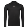 FFX Langarm Kompressions Sport Shirt Extreme Power by FEFLOGX Sportswear. Extrem hochwertig, super bequem & erstklassige Passform für High Performance, Sport Sweatshirt, Sweatshirt, Sport Oberteil, Longsleeve Shirt, Sport Shirt, Sportshirt langarm, Rashguard, langarm Rashguard, Sportshirt langärmlig, langarm Rashguard, Farben: blau, schwarz, weiß & grün, vordere Ansicht des schwarzen langarm Kompressionsshirt.