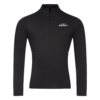 FFX High Performance Sport Sweatshirt mit Reißverschluss by FEFLOGX Sportswear, super komfortabel & mega Top stylisches Design, Sweater, Sport Sweatshirt, Longsleeve Shirt, Zip Pullover, Sport Oberteil, Sweatshirt, Mesh Look, Farben: schwarz, grau-weiß, hellblau, vordere Ansicht des schwarzen Sport Sweatshirt mit 1/4 Reißverschluss.