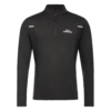 FFX ¼ Reißverschluss Sport Longsleeve Total Power by FEFLOGX Sportswear in grau & schwarz, Longsleeve, Sport Sweatshirt, Sport Sweater, Sport Pullover, Pullover mit Reißverschluss, Sportshirt langarm, vordere Ansicht des schwarzen Sport Pullover mit Half-Zipper.