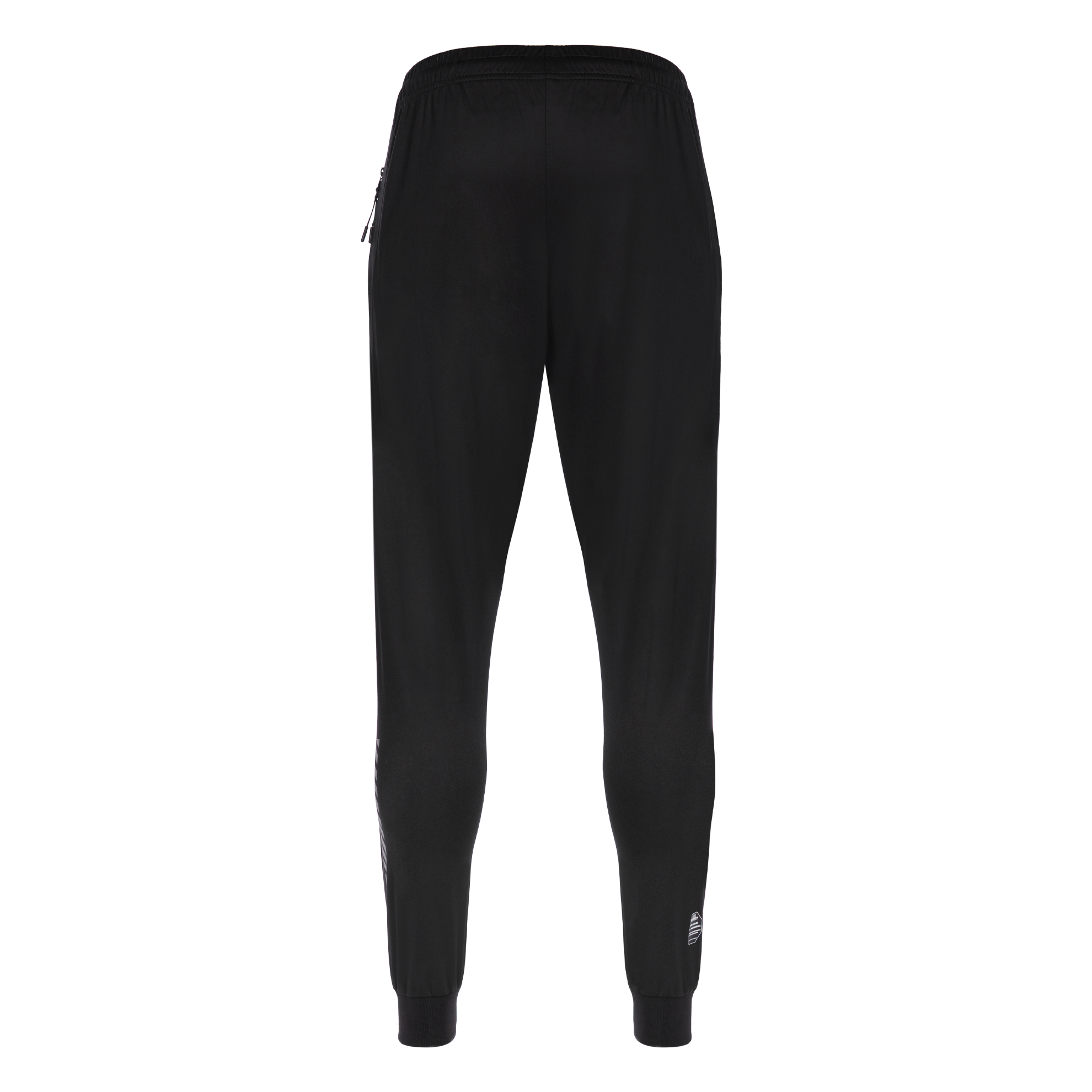 FFX High Performance Trainingshose Fighting Fitness by FEFLOGX Sportswear, Teil des Trainingsanzug: FFX Superior Jogginganzug Absolute Power, Top-Style Trainingshose Herren, Track Pants mit super bequemer Passform, Sporthose mit Handytasche, Herren Jogginghose, Top Jogger, Sport Hose für High Performance, Farben: schwarz, hintere Ansicht der schwarzen Jogging Hose mit Reißverschlusstaschen (2). FFX High Performance Trainingshose Fighting Fitness