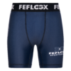 FFX MMA Tight Shorts Fight Performance by FEFLOGX Sportswear in blau, schwarz, rot, Camouflage-black & weiß, Sport Shorts, kurze Sporthose, Fight Shorts, MMA Shorts, Kompressionsshorts, MMA Tight Shorts, kurze Tights, vordere Ansicht der blauen Compression Shorts.