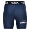 FFX MMA Tight Shorts Fight Performance by FEFLOGX Sportswear in blau, schwarz, rot, Camouflage-black & weiß, Sport Shorts, kurze Sporthose, Fight Shorts, MMA Shorts, Kompressionsshorts, MMA Tight Shorts, kurze Tights, hintere Ansicht der blauen Compression Shorts.