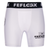 FFX MMA Tight Shorts Fight Performance by FEFLOGX Sportswear in blau, schwarz, rot, Camouflage-black & weiß, Sport Shorts, kurze Sporthose, Fight Shorts, MMA Shorts, Kompressionsshorts, MMA Tight Shorts, kurze Tights, vordere Ansicht der weißen Compression Shorts.