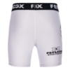 FFX MMA Tight Shorts Fight Performance by FEFLOGX Sportswear in blau, schwarz, rot, Camouflage-black & weiß, Sport Shorts, kurze Sporthose, Fight Shorts, MMA Shorts, Kompressionsshorts, MMA Tight Shorts, kurze Tights, hintere Ansicht der weißen Compression Shorts.