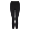 FFX Damen Fitness Leggings Classy Dominance mit Taschen by FEFLOGX Sportswear, super stylische Damen Sport Tights, se*y Lauftights Damen, Sportleggings Damen, Damen Sport Leggings mit Handytasche, super bequem, komplett blickdichte Damen Leggings mit Tasche, Fitness Leggings Damen, Yoga Hose Damen, Farben: Rosa/lila & schwarz, vordere Ansicht der schwarzen Damen Sporthose.