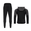 FFX High-Performance Sportanzugs Fighting Fitness von FEFLOGX, Trainingsanzug Herren, Jogginganzug Herren, Track Suit, Sportanzug, Tracksuit, Jogging Anzug, in den Farben schwarz-grau& grau-schwarz, Hinteransicht schwarz-grau.