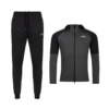 FFX High-Performance Sportanzugs Fighting Fitness von FEFLOGX, Trainingsanzug Herren, Jogginganzug Herren, Track Suit, Sportanzug, Tracksuit, Jogging Anzug, in den Farben schwarz-grau& grau-schwarz, Vorderansicht grau-schwarz.