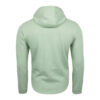 FFX Special Hoody Kapuzenpullover Ultimate Strike by FEFLOGX Sportswear in den Farben grau, blass-grün & schwarz, Sport Hoodie, Basic Hoodie, Sweater, Pullover mit Kapuze, Kapuzenpullover, Gym Hoodie, hintere Ansicht des super-gemütlichen & stilvollen blass-grünen Kapuzen Pullover.