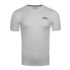FFX Dry-Fit Stretch Laufshirt Tech Force by FEFLOGX Sportswear, super bequem, leicht & schnelltrocknen, sowie atmungsaktiv, Sportshirt, Sport Shirt, Meshshirt, Gym Shirt, Dry Tech Shirt, Mesh Shirt, Fitness Shirt, Sport T Shirt, Farben: schwarz, weiß, vordere Ansicht des weißen Fitness T Shirt.
